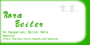 nora beiler business card